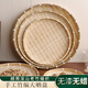 簸箕竹編筐酒店農家用晾曬干貨曬盤(pán)手工編織干果水果籃饅頭筐 【直徑25CM】弧形無(wú)孔/可曬細物