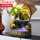 水源工坊假山流水噴泉客廳桌面擺件辦公室循環(huán)風(fēng)水輪招財寓意喬遷開(kāi)業(yè)禮品 H30066大帶霧