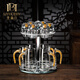 麥赫比Myhobby高檔酒具套裝家用白酒杯分酒器套裝酒盅小酒杯水晶杯一口杯子彈杯 【6壺6杯+金箔杯架】15ml金箔杯+100ml帶把金箔壺