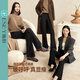 逸陽(yáng)（ESE-Y）奧粒絨微喇褲女2025年冬季新款高腰喇叭加絨褲子 黑色常規 30