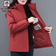 AEMAPE棉衣外套女冬季2025新款中老年媽媽洋氣小棉襖冬天防風(fēng)加棉沖鋒衣 銹紅 2XL (推薦120-130斤)