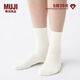 無(wú)印良品 MUJI 男女通用 合腳直角 羅紋 薄款 短襪 無(wú)性別 男款女款 DAI06A2S 米白色 25-27cm/40-44碼