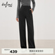 伊芙麗（eifini）蔣欣代言百搭舒適針織面料松緊腰直筒長(cháng)褲冬季新款休閑褲衛褲 深灰 厚絨款 M
