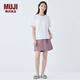 MUJI女式OBP再生尼龍裙褲褲子女款 短褲 休閑褲女裝25年夏季BE15CC5S 煙熏粉色 XL （165/74A）