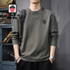 AEMAPE2026春秋新款刺繡長(cháng)袖t恤男士打底衫男薄款休閑寬松圓領(lǐng)體恤上衣T T6805軍綠T恤 XL 碼 145-165斤