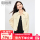 熙世界（sllsky）美式復古工裝風(fēng)牛仔外套2025春秋新款通勤米杏色夾克上衣 米杏色 外套 S