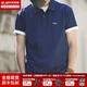 馬登工裝復古藍染男士polo衫短袖夏季純棉透氣打底體恤克萊因藍T恤男 藍色 M