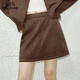 太平鳥(niǎo)女裝外套寬松短廓形潮酷休閑氣質(zhì)百搭A字短裙D 棕色下身 M