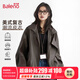 班尼路（Baleno）2025新款秋冬季皮衣外套女經(jīng)典美拉德咖啡色皮夾克設計感潮流上衣