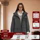 Teenie Weenie小熊女裝簡(jiǎn)約風(fēng)秋季三合一兩件套寬松中長(cháng)款夾克外套 深灰色 S (160)