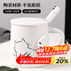 拜杰白色馬克杯早餐水杯陶瓷馬克杯帶蓋大容量牛奶杯咖啡杯情侶杯