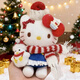 三麗鷗（SANRIO）正版圣誕氛圍感可愛(ài)包掛件雪人HelloKitty毛絨玩偶鑰匙扣圣誕禮物 圣誕抱雪人 正版KT