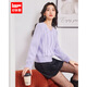IEF/愛(ài)依服2025秋冬新款法式成熟通勤氣質(zhì)V領(lǐng)設計感百搭毛織上衣 淺紫 均碼
