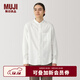 無(wú)印良品（MUJI） 男式 法蘭絨 立領(lǐng)長(cháng)袖襯衫 男士襯衣外套 男裝上衣冬季空調衫 米白色 M(170/92A)