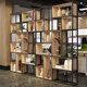 松漫雨鐵藝隔斷置物架工業(yè)風(fēng)裝飾客廳餐廳實(shí)木格子架網(wǎng)紅辦公室書(shū)架落地 定制專(zhuān)拍|(聯(lián)系客服另議價(jià))