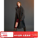 ELLE KIDS童裝 復古立領(lǐng)毛呢大衣女兒童冬季新款落肩廓形長(cháng)款外套