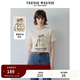 Teenie Weenie女裝春夏簡(jiǎn)約休閑手繪風(fēng)圖案合體圓領(lǐng)短袖T恤衫 卡其色 S (160)
