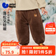 迷你巴拉（minibala）男女童寶寶棉褲2025冬新品兒童保暖夾棉褲子柔軟親膚長(cháng)褲 咖啡50812 90