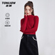 唐獅（TonLion）毛衣女裝半高領(lǐng)安迪絨針織衫保暖抗寒秋冬季新款內搭打底上衣服女