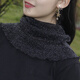 暢印圍脖女套頭秋冬薄款遮陽(yáng)百變小絲巾護脖子百搭脖套防風(fēng)多功能紗巾 黑色銀絲