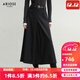 艾諾絲雅詩(shī)【商場(chǎng)同款】2025秋新品百搭后開(kāi)叉高腰中長(cháng)款A字半身裙40813559 煙灰色 L
