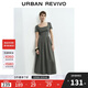 UR2025春季新款女裝休閑簡(jiǎn)約拼接修身短袖連衣裙UWM750025
