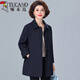 啄木鳥(niǎo)中老年人女裝春秋季洋派風(fēng)衣外套2025新款5060歲媽媽大碼女裝冬 藏青色 2XL [適合118-130斤]