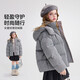 ASK JUNIOR童裝兒童羽絨服防潑水女童中大童冬裝連帽鴨絨保暖外套 灰色 170