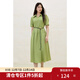 獨束大碼女裝簡(jiǎn)約垂感V翻領(lǐng)連衣裙2025夏裝新款優(yōu)雅氣質(zhì)通勤裙子 牛油果綠 XL （尺碼：3）