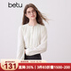 百圖betu女裝2025秋季新款襯衫氣質(zhì)花邊領(lǐng)設計蕾絲拼接長(cháng)袖女2509T66 米白 M