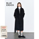 BLUE ERDOS100%羊毛大衣女秋冬經(jīng)典復古系帶落肩中長(cháng)款毛呢外套 黑 M (165)