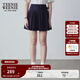 Teenie Weenie小熊女裝簡(jiǎn)約時(shí)尚夏裝高腰壓褶半身裙可調節腰帶裙子 藏青色 XS (155)