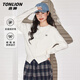唐獅（TonLion）毛衣女裝針織開(kāi)衫安迪絨紗線(xiàn)外套春秋季新款上衣服小個(gè)子刺繡小衫