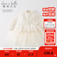 戴維貝拉（DAVE＆BELLA）童裝小香風(fēng)連衣裙女童寶寶衣服兒童公主裙網(wǎng)紗裙秋冬新款小童服裝 米白 100 cm（建議身高90-100cm）