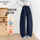 帛芮加絨加厚黑標鐮刀褲子女羊羔絨女士彎刀褲秋冬季衛褲運動(dòng)褲闊腿褲