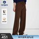 Navigare意大利小帆船暗紋提花休閑褲女2025春秋季新款兩側壓線(xiàn)休閑褲子 摩卡咖 S