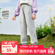 茵曼（INMAN）女童運動(dòng)休閑褲兒童寬松衛褲25春冬款中大童蕾絲褲邊女孩褲子潮 冬款-花灰色GO3844118 150