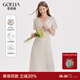 歌莉婭白色復古連衣裙夏裝女緞面冰絲法式波點(diǎn)氣質(zhì)V領(lǐng)長(cháng)裙子1A6H4KAK0 06D杏底印花 M