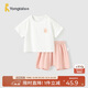 童泰（TONGTAI）嬰兒短袖套裝夏季薄款寶寶衣服男女童pp褲上衣T恤短褲粉色100cm