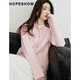 紅袖（hopeshow）甜美氣質(zhì)針織開(kāi)衫2026春季新款女裝OL風(fēng)圓領(lǐng)高級百搭顯瘦顯白上衣 水粉紅170 M