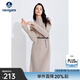 納維凱爾意大利小帆船含羊絨女士連衣裙2025春秋季舒適親膚休閑高領(lǐng)裙子 淺卡其 M
