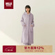 無(wú)印良品（MUJI）女式 暖柔家居長(cháng)開(kāi)衫 女士睡袍冬季款加厚 煙熏紫色 L-XL