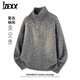 IZEXX高領(lǐng)毛衣男秋冬加厚紐扣立領(lǐng)針織衫寬松打底衫長(cháng)袖ZMC23灰色2XL