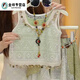 莎趣禾親子裝母女裝連衣裙裝套夏季波西米亞風(fēng)時(shí)髦民族風(fēng)女童夏裝三件套 馬甲背心兩件套 175 媽媽L碼建議體重100-120斤