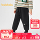巴拉巴拉兒童長(cháng)褲男童裝冬季加絨束腳休閑褲保暖厚款百搭小童褲子 黑色90001 110