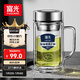 富光銀離子抗菌高硼硅玻璃杯大容量帶茶隔水杯子辦公加厚泡茶杯送禮