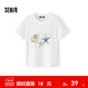 森馬（Semir）涼感T|短袖T恤女短款圖案小個(gè)子度假風(fēng)2025新款修身燙鉆夏裝 本白10102 M