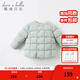 戴維貝拉（DAVE＆BELLA）童裝女童羽絨內膽男童羽絨服兒童冬裝90絨保暖衣服幼兒寶寶上衣 灰綠【DB15316】 130 cm（建議身高120-130cm）