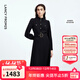 朗姿朗姿復古A字立領(lǐng)氣質(zhì)修身通勤裙2025秋新款連衣裙 黑色 L