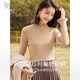 初申春秋針織衫女曠野美拉德拼接半高領(lǐng)百搭基礎毛衣打底衫S143Z3035